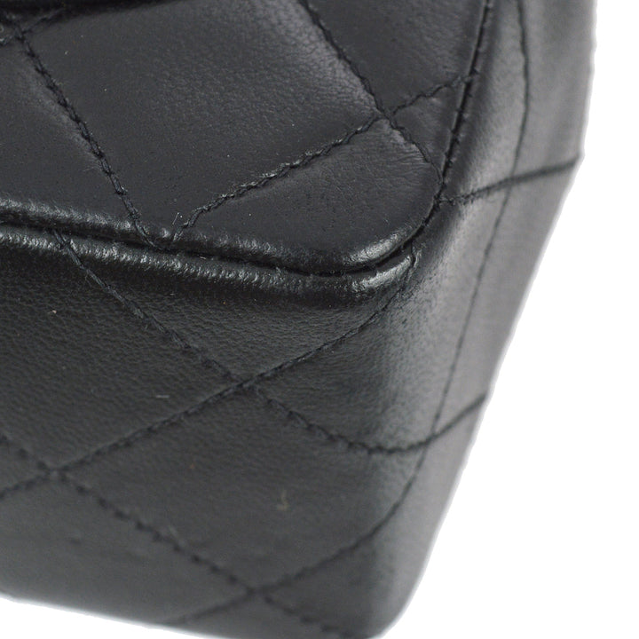 Top Quality Chanel 1991-1994 Black Lambskin Mini Classic Square Flap Bag 17