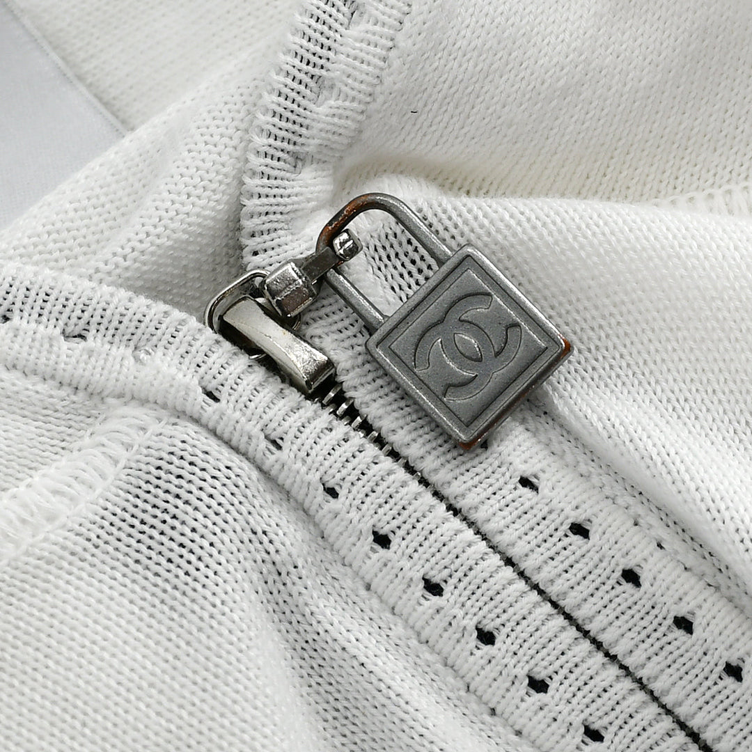 Top Quality Chanel Cruise 2007 Sport Line Hoodie Zip-up Tops White 07C #38