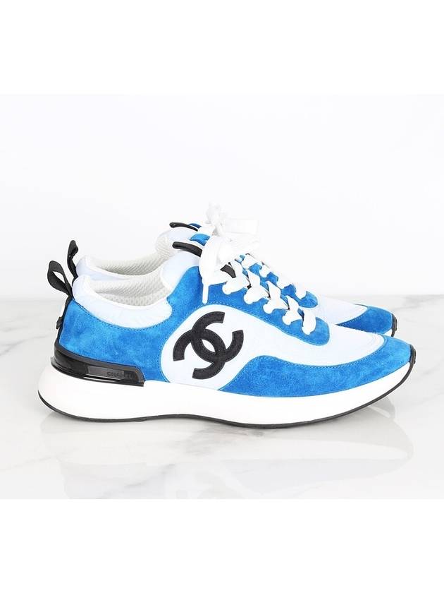 CC logo knit nylon suede sneakers 38 250 Chanel
