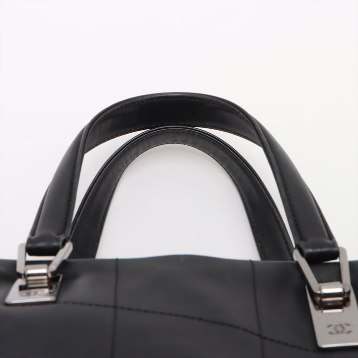 Top Quality Chanel Chocolate Bar  Handbag Black Silver G  7th