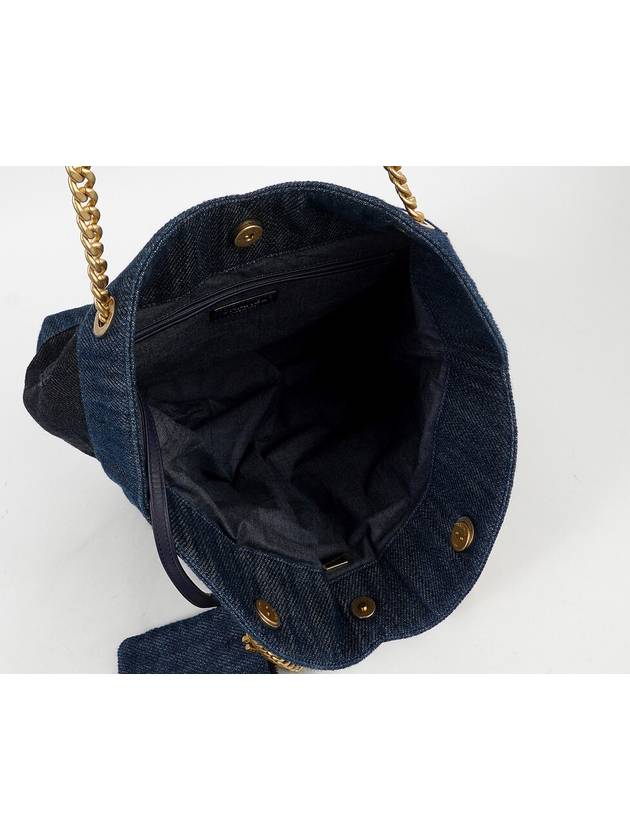 Denim Large CC Shopping Tote Bag Blue Black 74164 Chanel