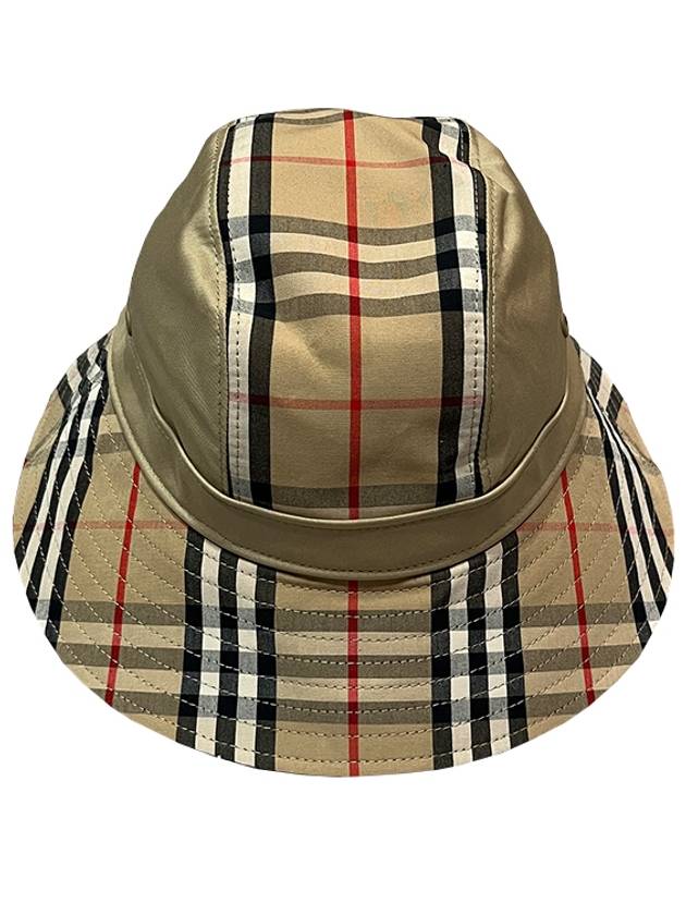 Burberry Check Pattern Bucket Hat Beige