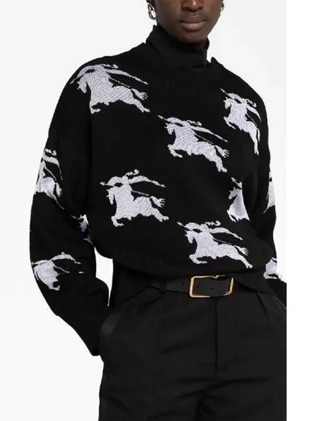 Burberry EKD Cotton Silk Jacquard Knit Top Black