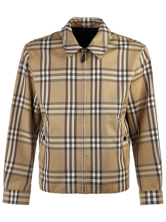 Burberry Check Print Reversible Zip-Up Jacket Truffle Beige