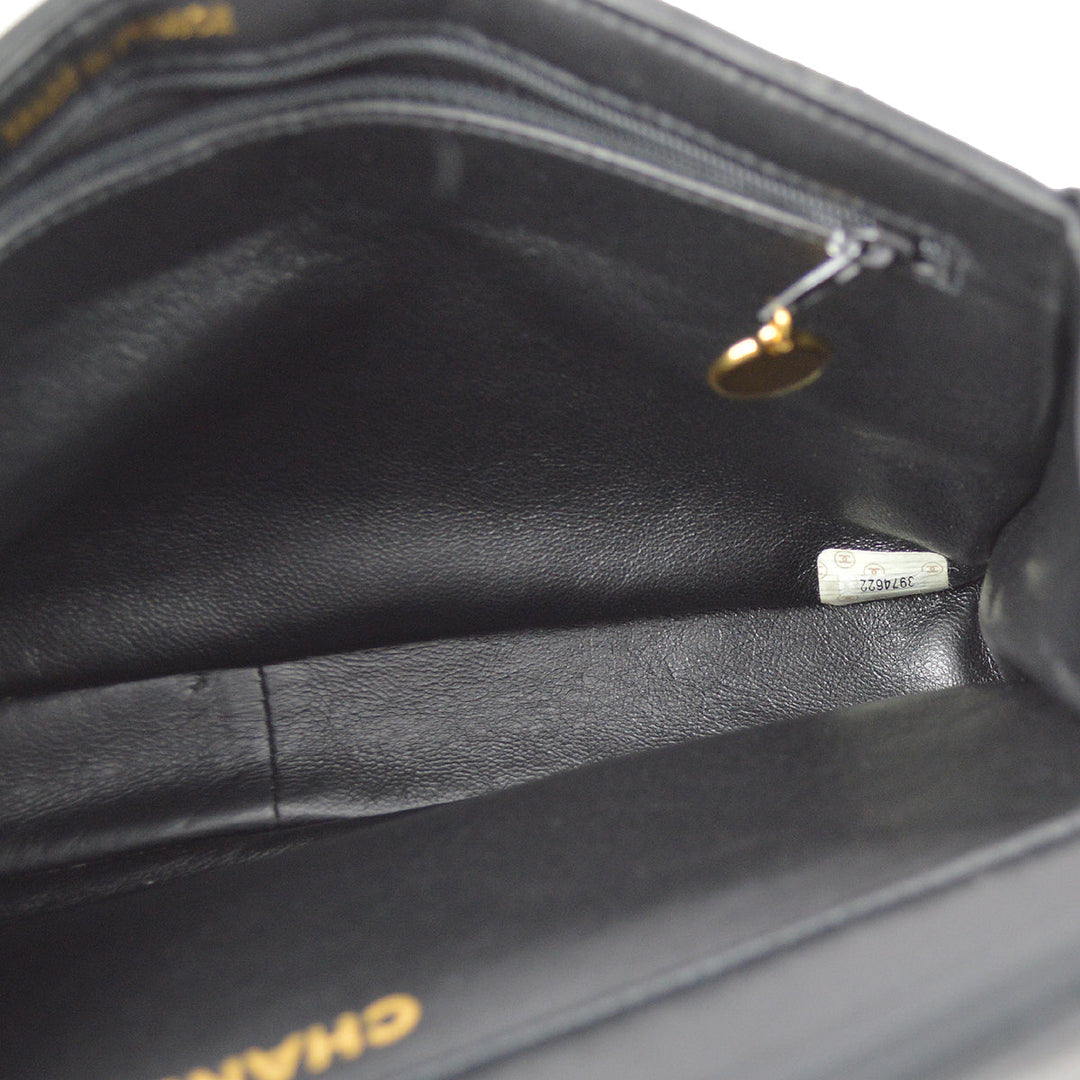 Top Quality Chanel Black Lambskin Double Sided Classic Flap Shoulder Bag