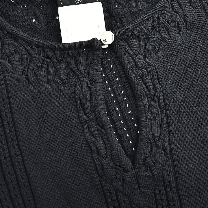 Top Quality Chanel Short Sleeve Sweater Knit Tops Black 02P #38