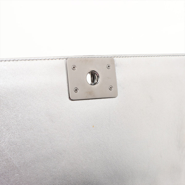 Top Quality Chanel Boy Top Quality Chanel 25 Patent Leather Chain Shoulder Bag G x Silver Silver  17 A67086