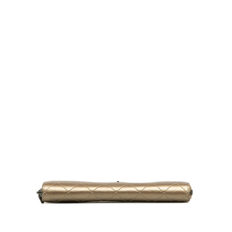 Top Quality Chanel Matrace Long Wallet Gold Leather Lady Chanel