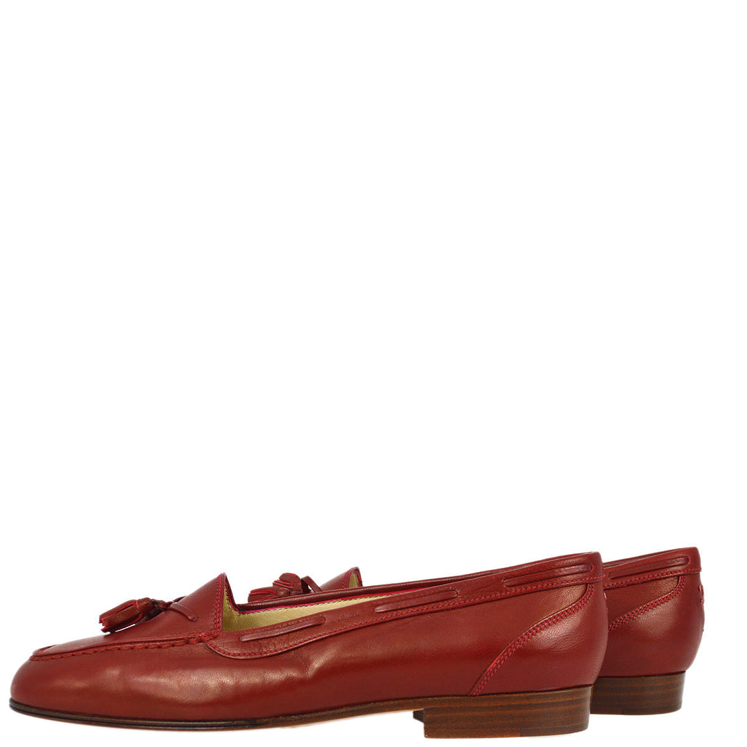 Top Quality Chanel * Red Flat Shoes #37 1/2