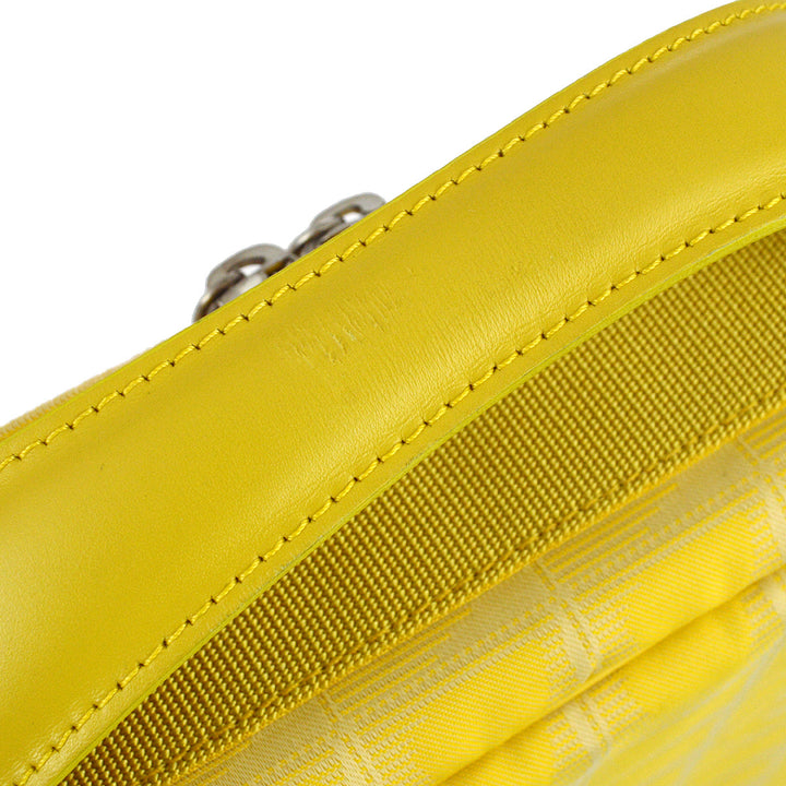 Top Quality Chanel 2001-2003 Yellow Jacquard Nylon New Travel Line Handbag