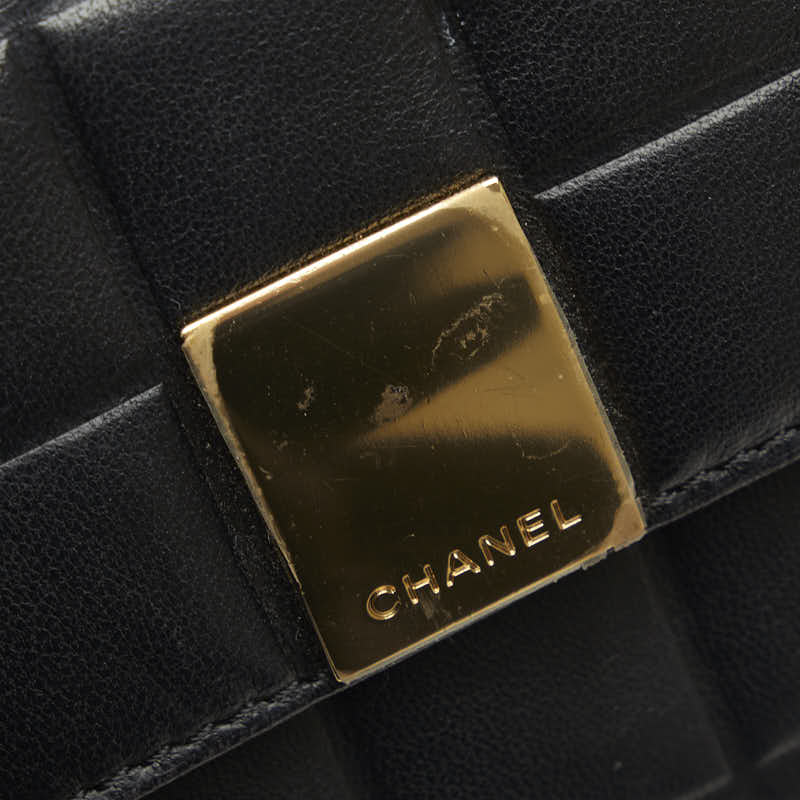 Top Quality Chanel Chocolate Bar Three Folded Wallet Black Leather