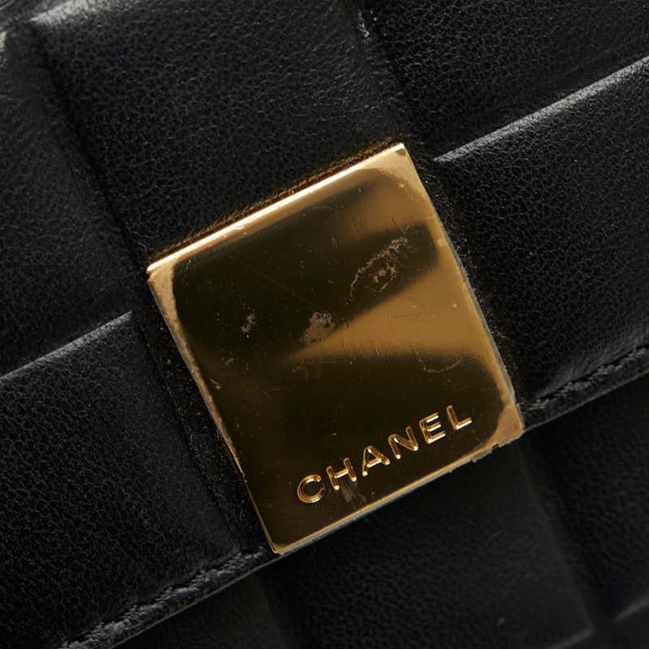 Top Quality Chanel Chocolate Bar Three Folded Wallet Black Leather