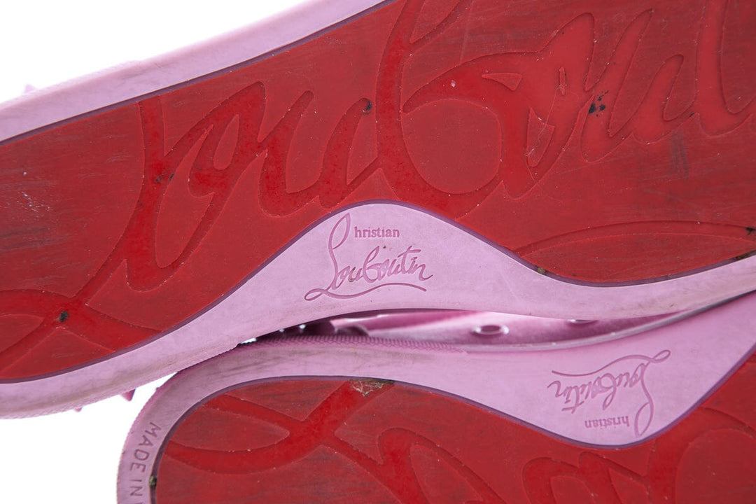 Christian Louboutin Pink Lace Up Sneakers SZ 40