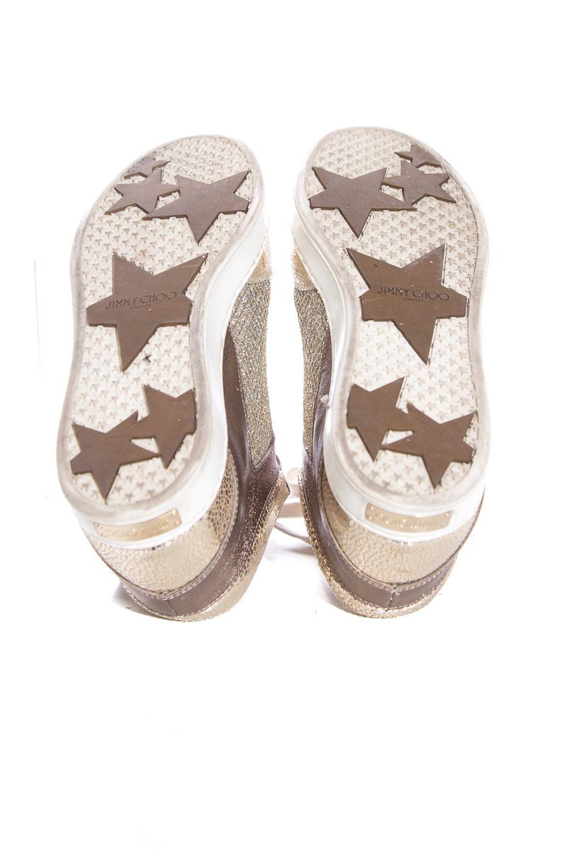 Jimmy Choo Gold Miami Sneakers SZ 37