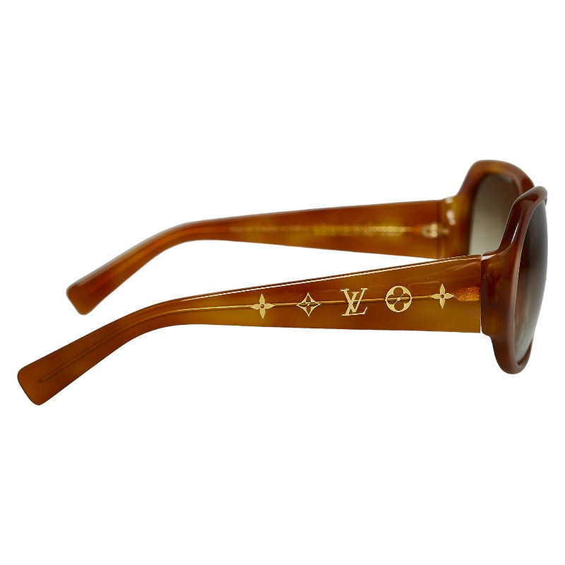 Louis Vuitton Monogram Obsession Curly Grading Lens Sun Glasses Z0028W Brown Gold Plastic  Louis Vuitton
