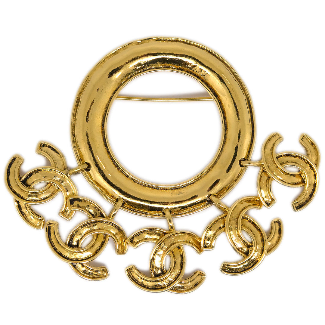 Top Quality Chanel Fringe Brooch Pin Gold 94P
