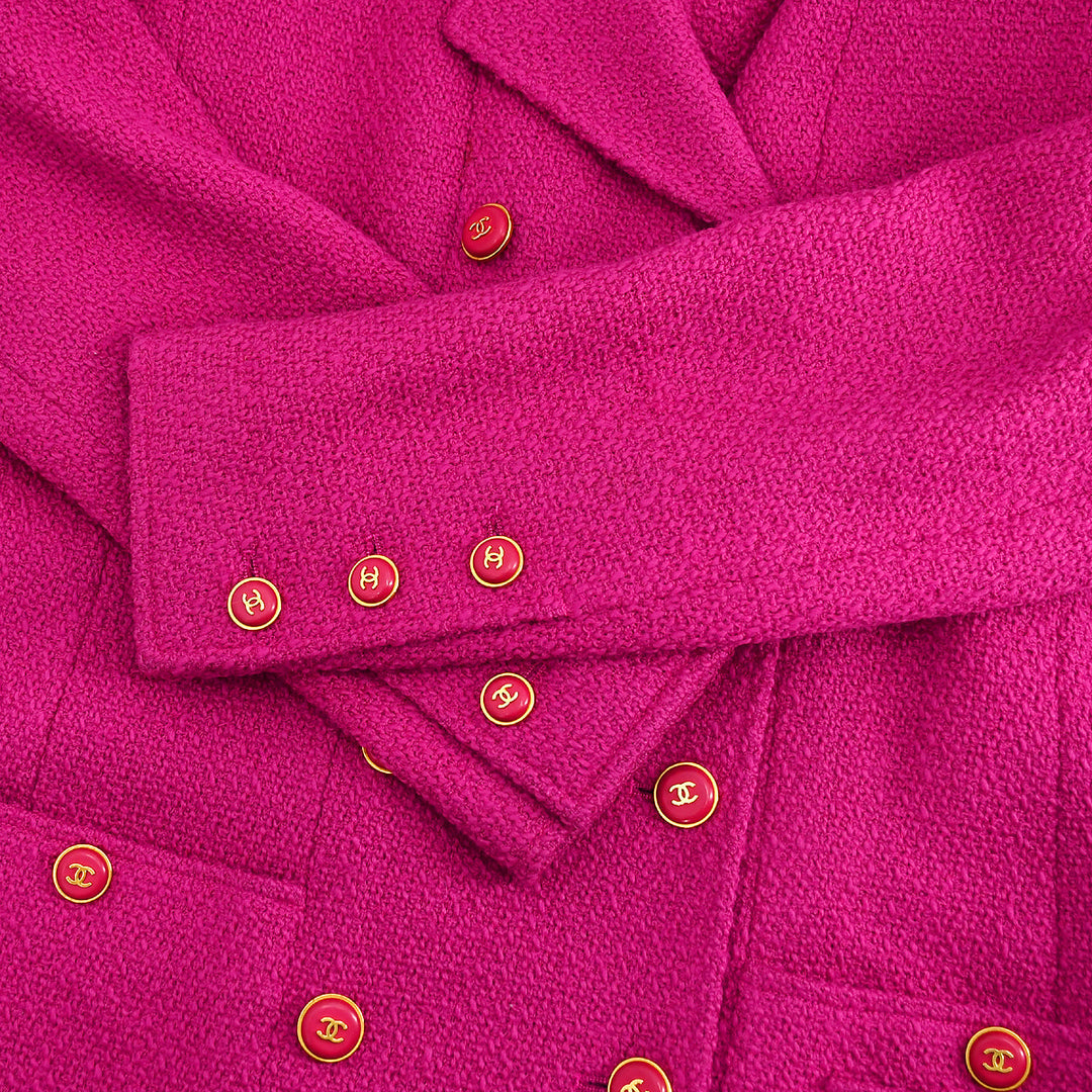 Top Quality Chanel Double Breasted Jacket Pink 95A #40