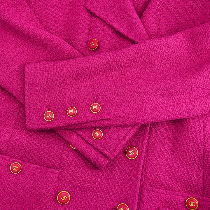 Top Quality Chanel Double Breasted Jacket Pink 95A #40