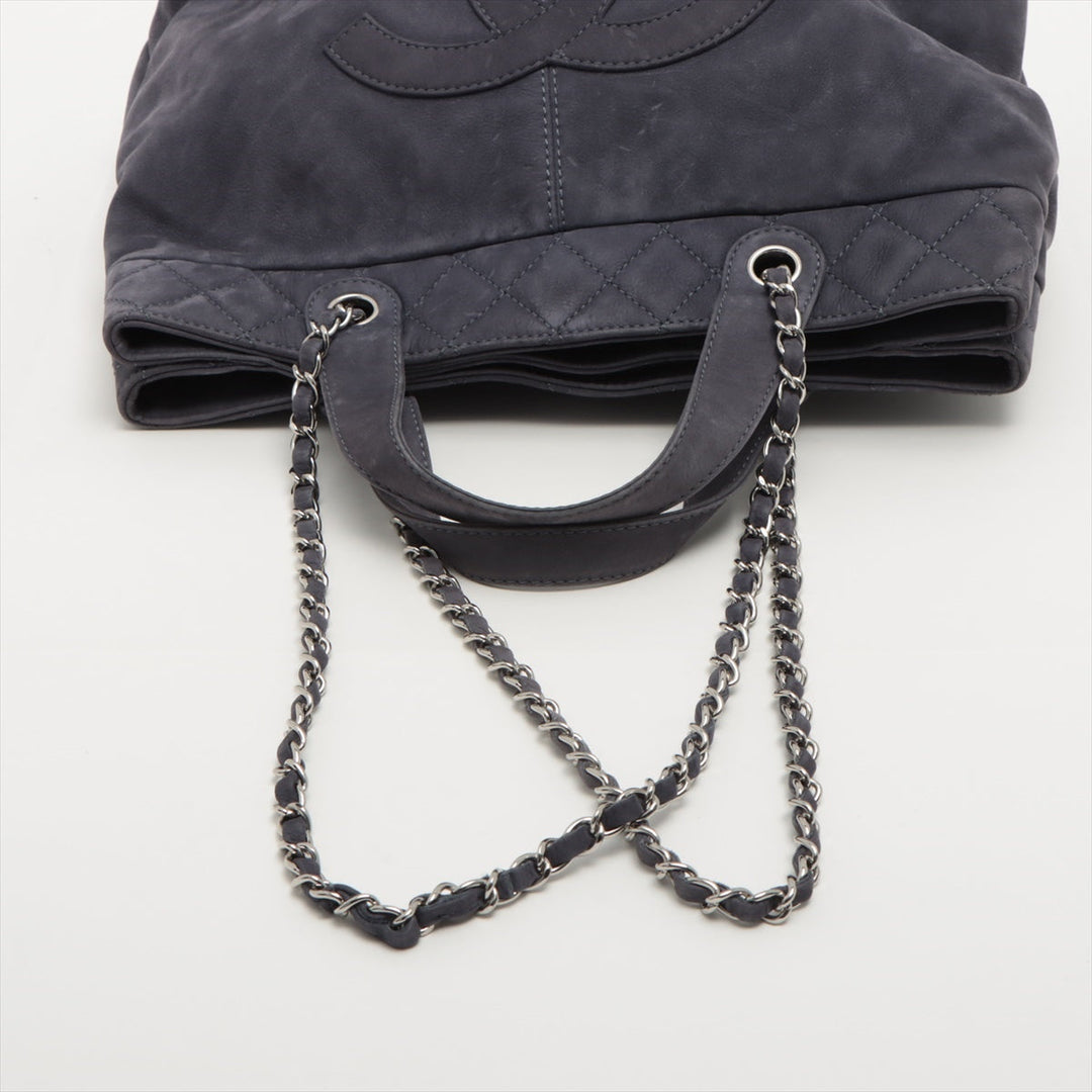 Top Quality Chanel Coco Suede 2WAY Handbag Pearl Silver  17th