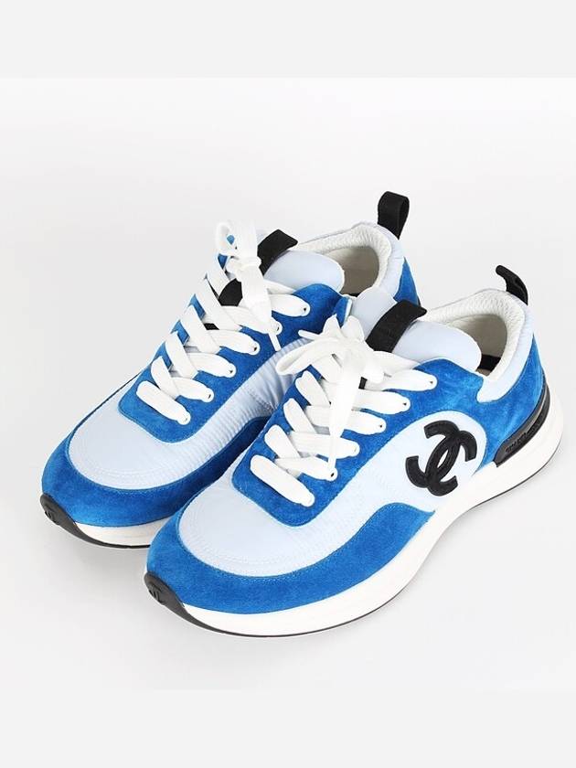 CC logo knit nylon suede sneakers 38 250 Chanel