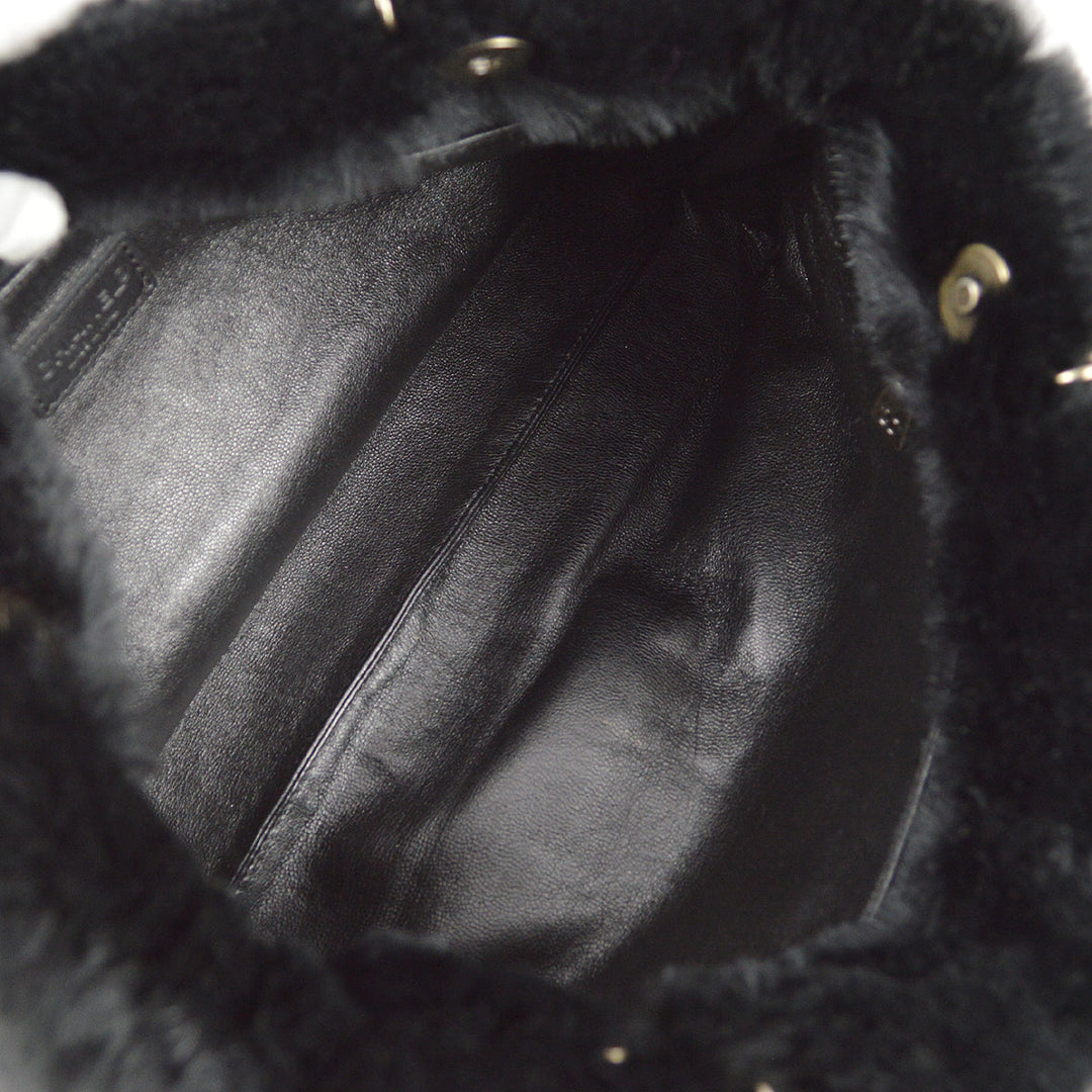 Top Quality Chanel 2000-2001 Black Fur Tote Handbag