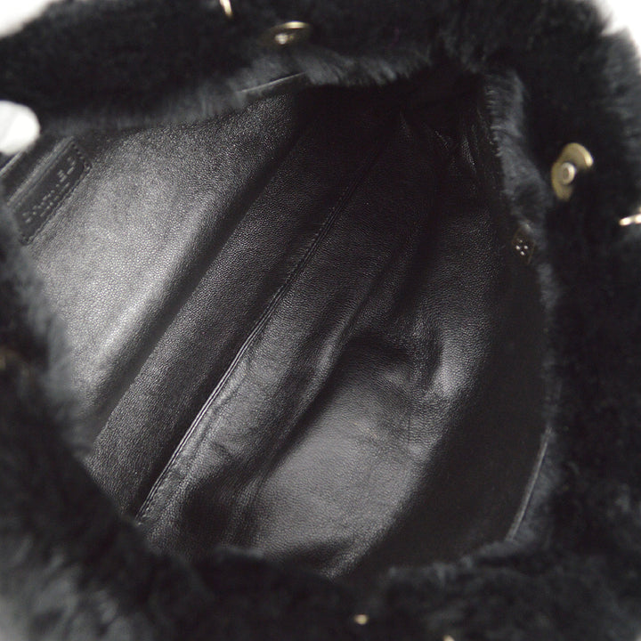 Top Quality Chanel 2000-2001 Black Fur Tote Handbag