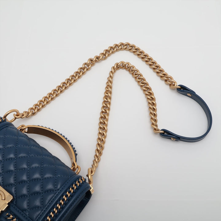 Top Quality Chanel Boy Top Quality Chanel 20 Small Chain Leather Shoulder Bag Blue G  A67085