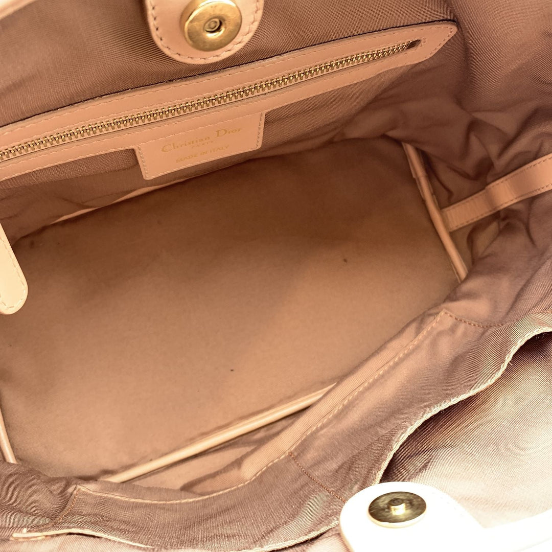 CHRISTIAN Top quality Dior Pink Cannage Canvas Panarea Tote Bag