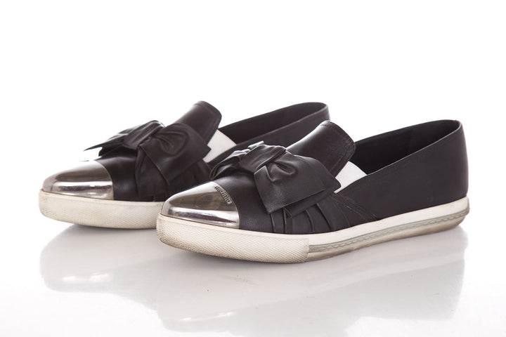 Miu Miu Black Bow Sneakers SZ 38.5