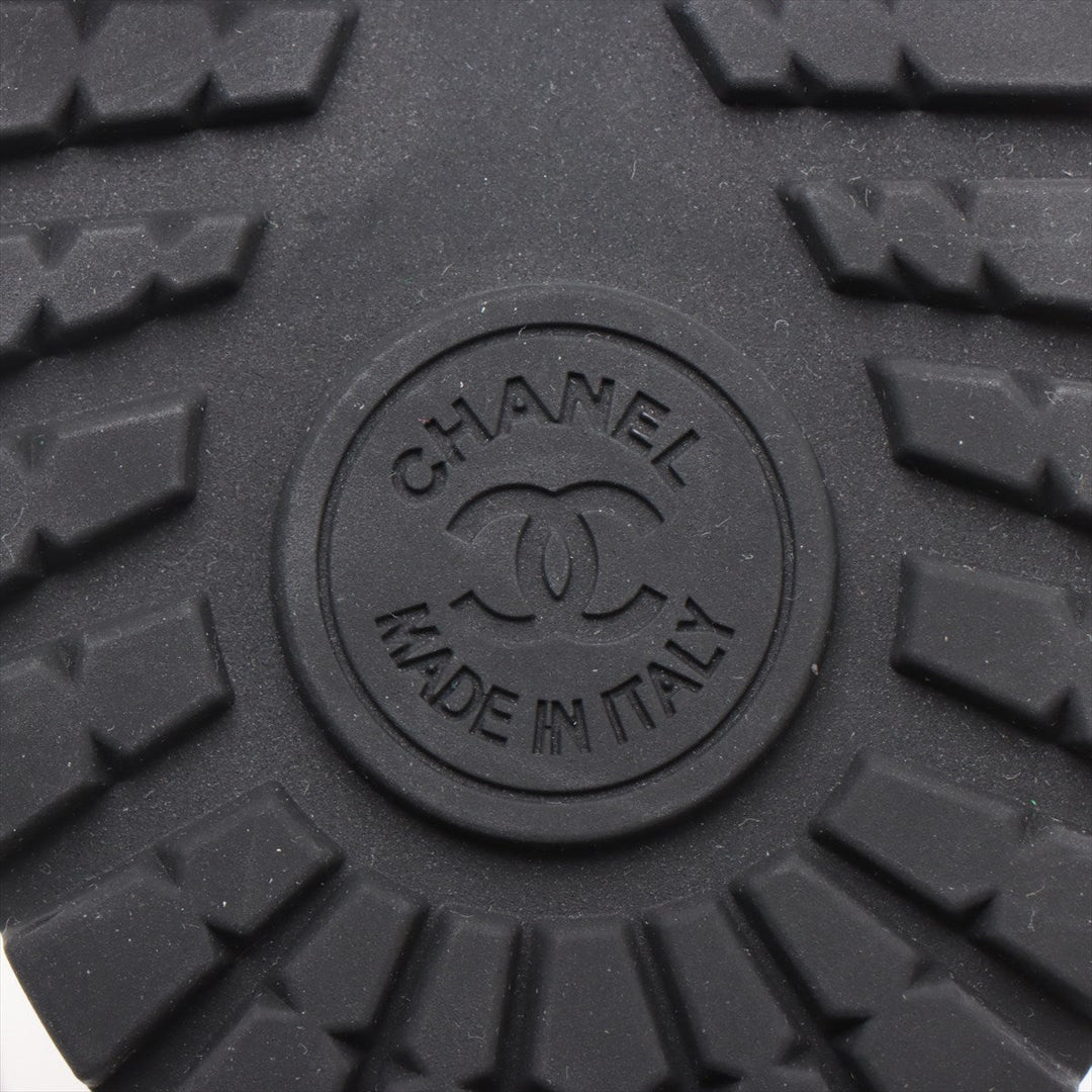 Top Quality Chanel Coco Leather X Fabric High-Cut Sneaker 35  Black G38091