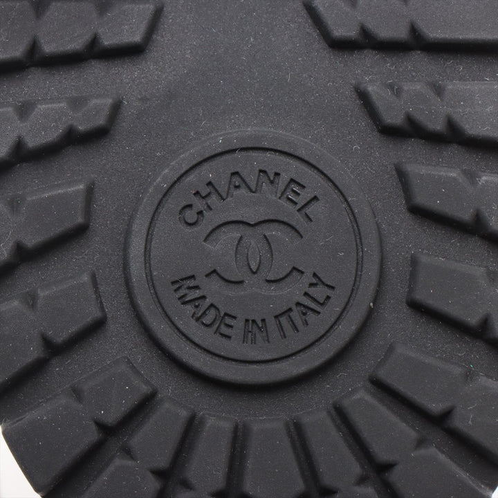 Top Quality Chanel Coco Leather X Fabric High-Cut Sneaker 35  Black G38091