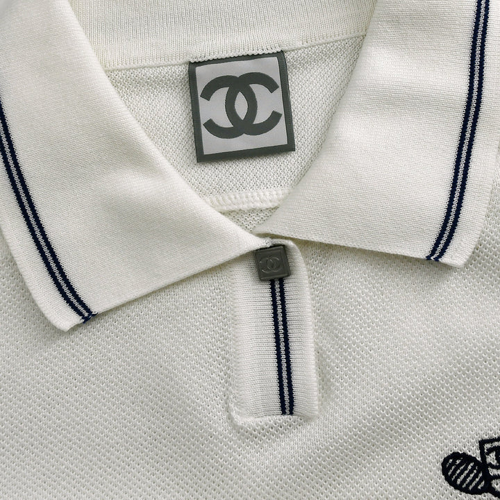 Top Quality Chanel Sport Line Polo Shirt White 06P #38