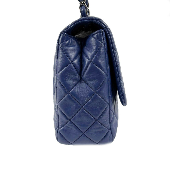Chanel - Classic 08 Single New Bag - Blue Quilted Lambskin Maxi Shoulder Bag