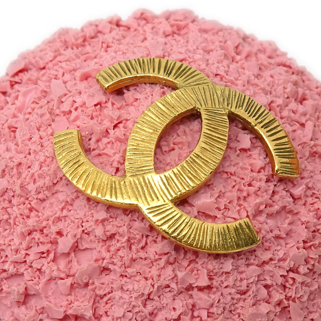 Top Quality Chanel Button Earrings Clip-On Pink 24