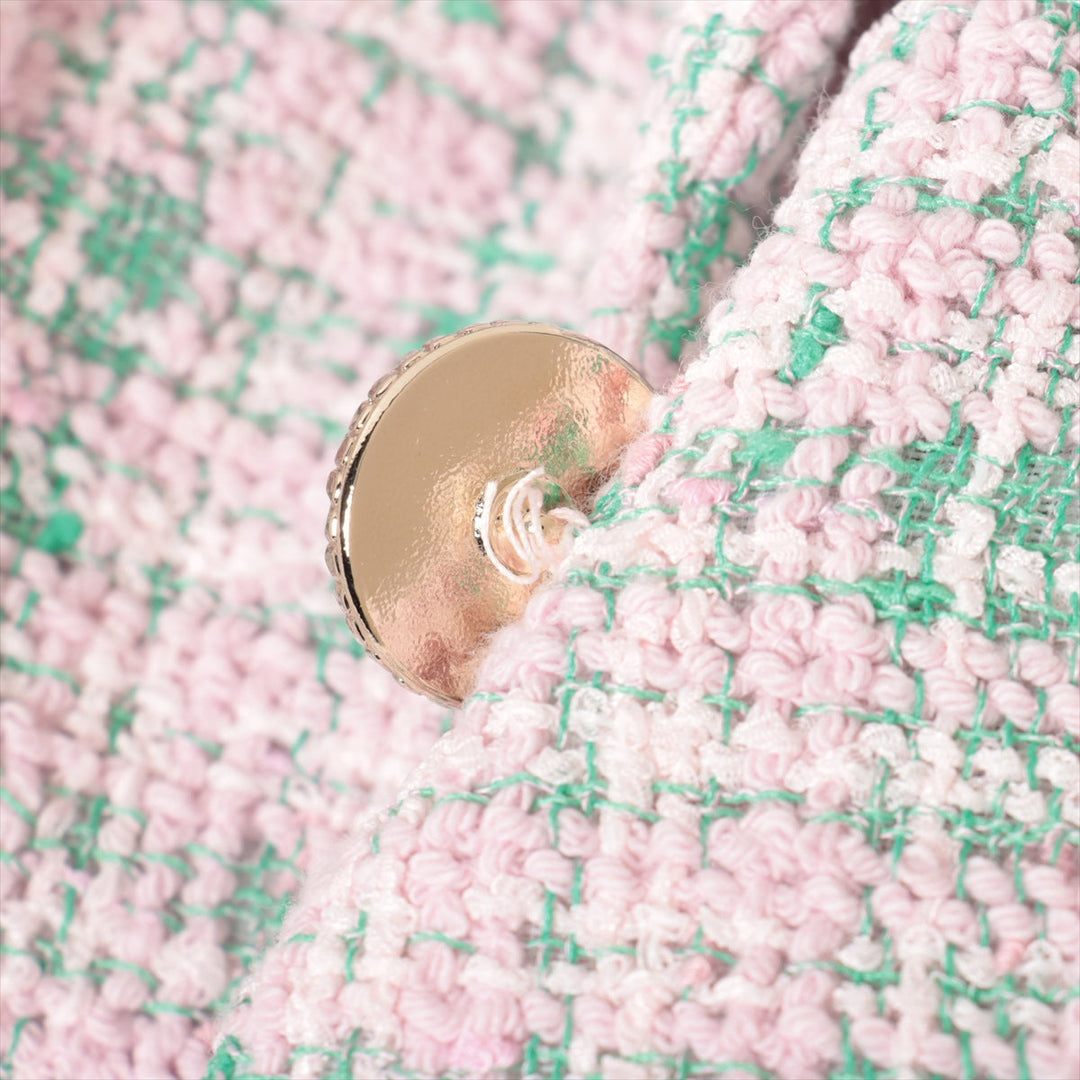 Top Quality Chanel Coconut Button P70 Twid Jacket 38 Pink