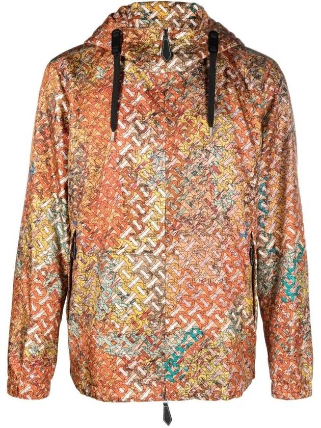 Burberry Printed Silk Hooded Jacket Orange