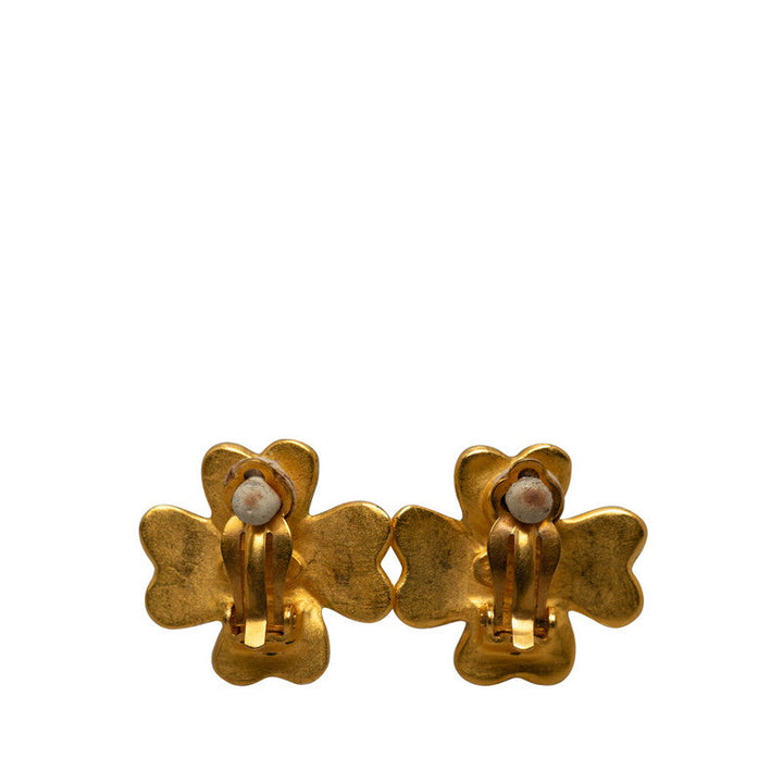 Top Quality Chanel Vintage Coco Clover Earring Gold   Chanel