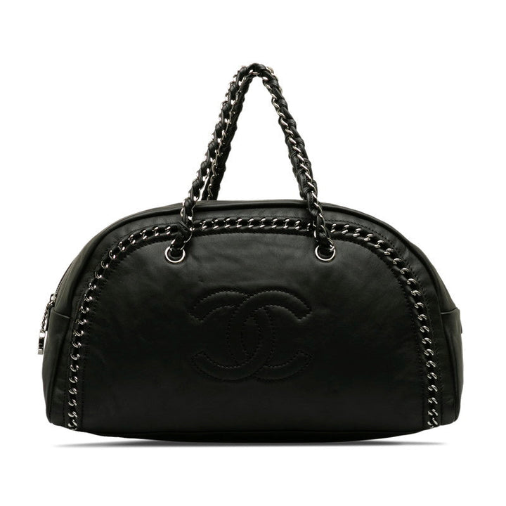 Top Quality Chanel Top Quality Chanel Luxury Line Shoulder Bag Leather Black Ladies Paris