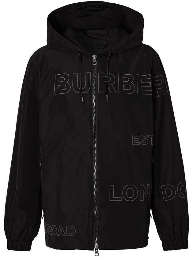 Burberry Horseferry Taffeta Hooded Jacket Black