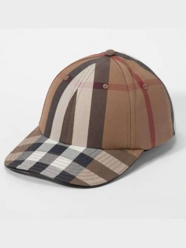 Burberry Logo Check Cotton Ball Cap Birch Brown