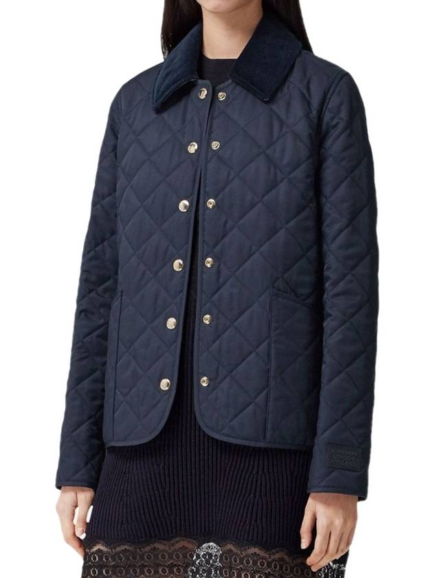 Burberry Corduroy Diamond Quilted Jacket Blue