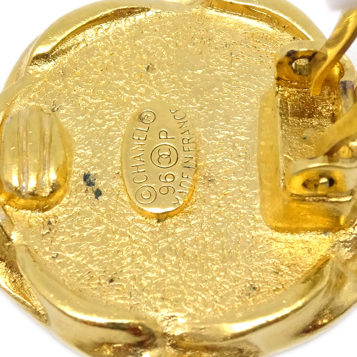 Top Quality Chanel Black Button Earrings Clip-On 96P