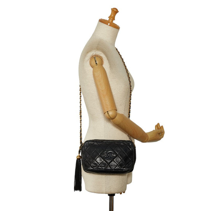 Top Quality Chanel Matrases Coco Fringe Sloping Chain Shoulder Bag Dark Green Lambskin  CHANEL