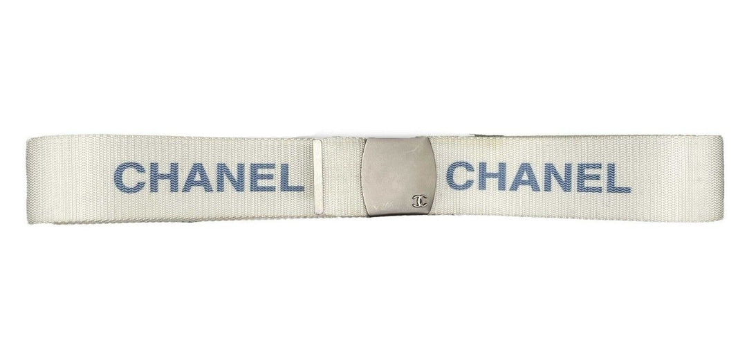 Chanel - Vintage 99S 1999 Logo Adjustable Nylon Web - White - XS/S - Belt