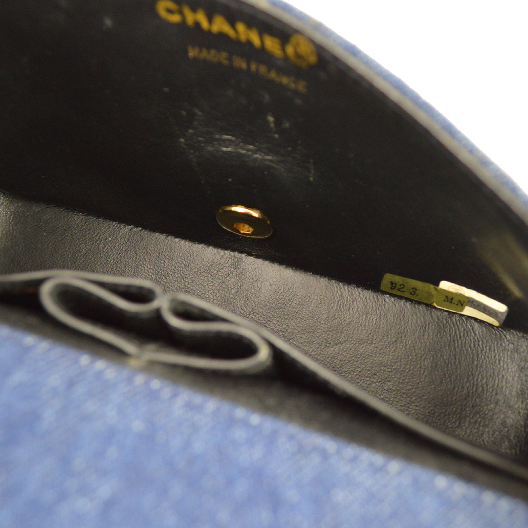 Top Quality Chanel * 1989-1999 Denim Turnlock Mini Full Flap Bag