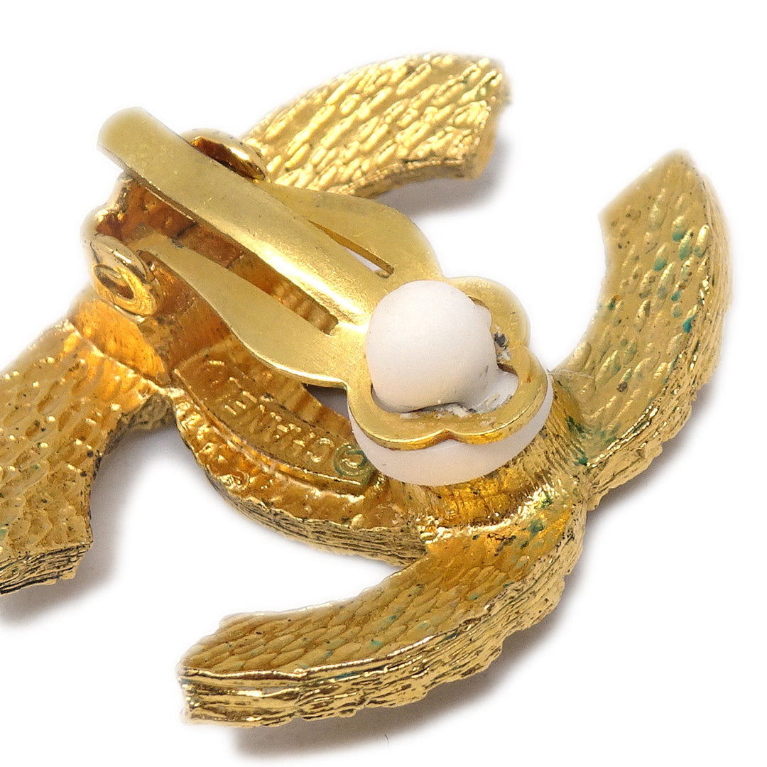 Top Quality Chanel Woven CC Earrings Clip-On Gold 2913