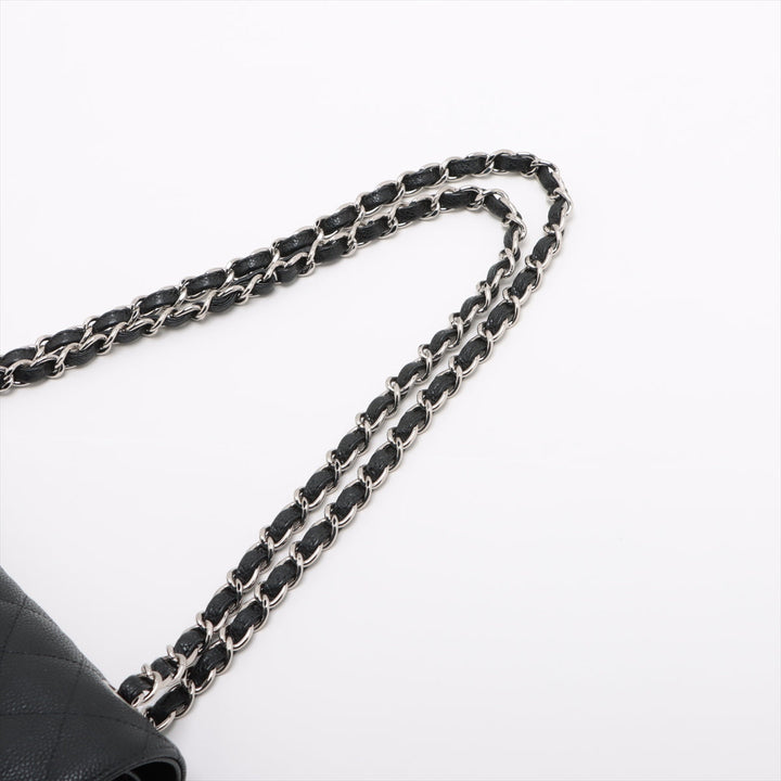 Top Quality Chanel DECAMATRASSE 30  Caviar S Double Flap Double Chain Bag Black Silver  15th A58600
