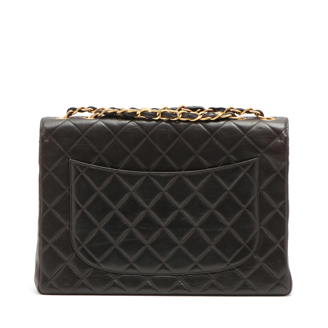 Top Quality Chanel DECAMATRASE Lambskinkin Single Flap Double Chain Bag Black Gold  4th