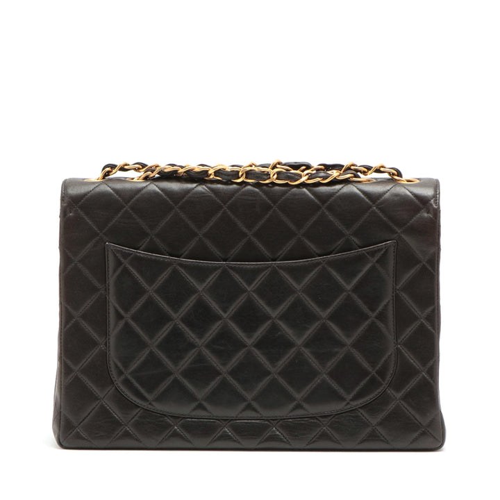 Top Quality Chanel DECAMATRASE Lambskinkin Single Flap Double Chain Bag Black Gold  4th