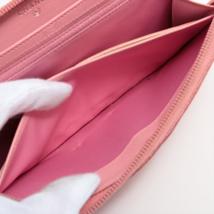 Top Quality Chanel Camelia  Round  Wallet Pink Silver Gold  17th